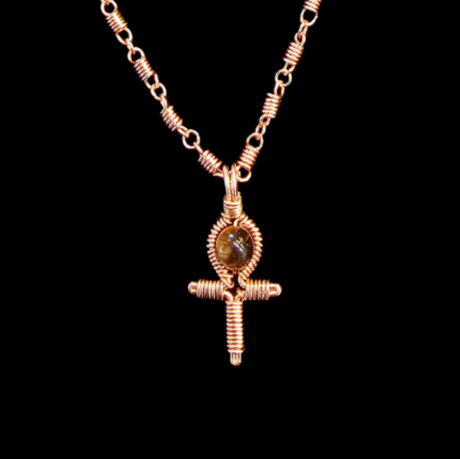 Small Ankh | Pendent & Coiled Link | Chain