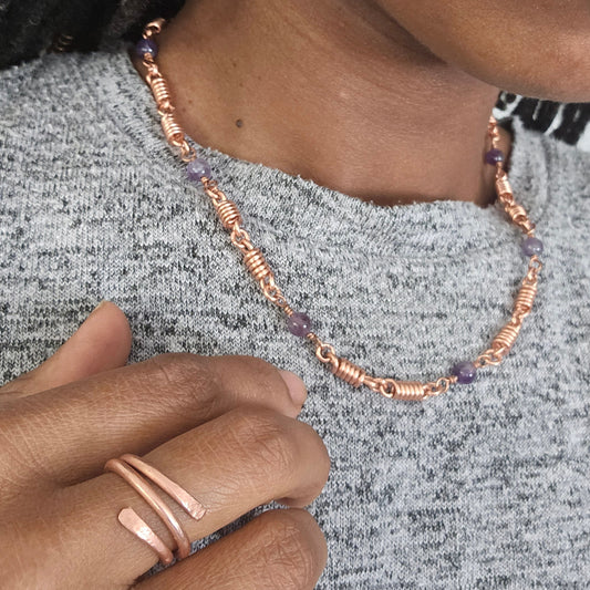 Coiled Link | Chain w/ Bead Stones